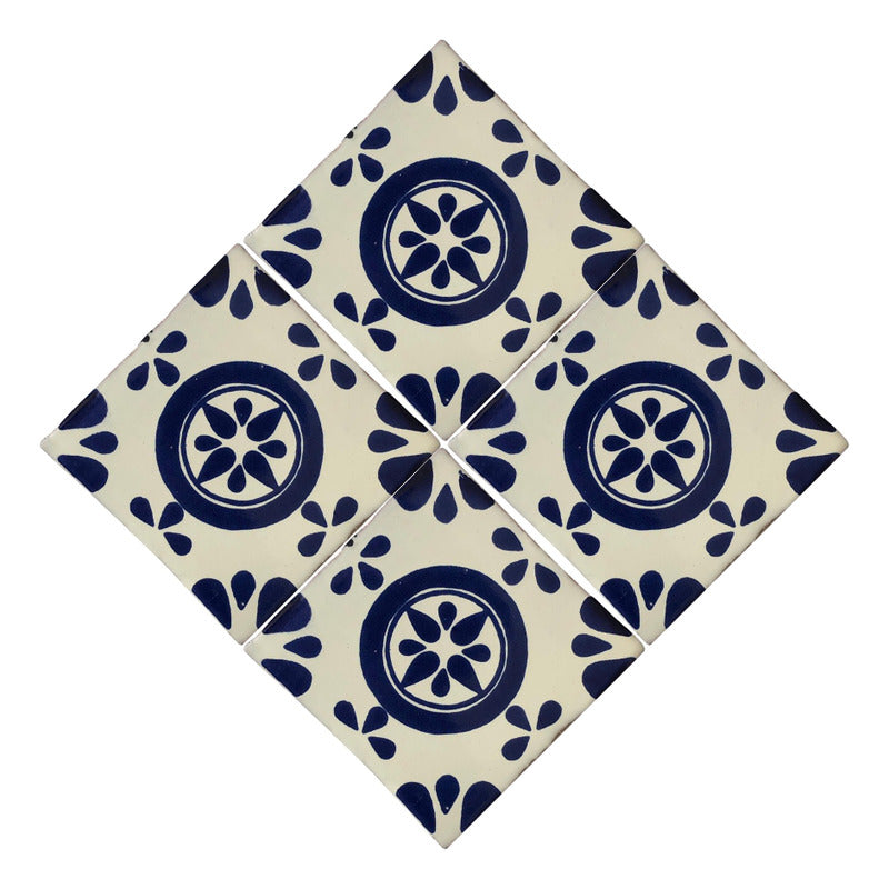Azulejo 10.5cm Artesanal Tipo Talavera Liso 90pz #acls Acls-50