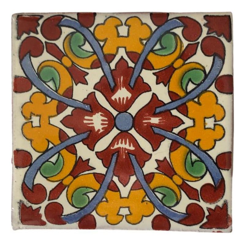 Azulejo 10.5cm Artesanal Talavera Liso 90pz #acln-52
