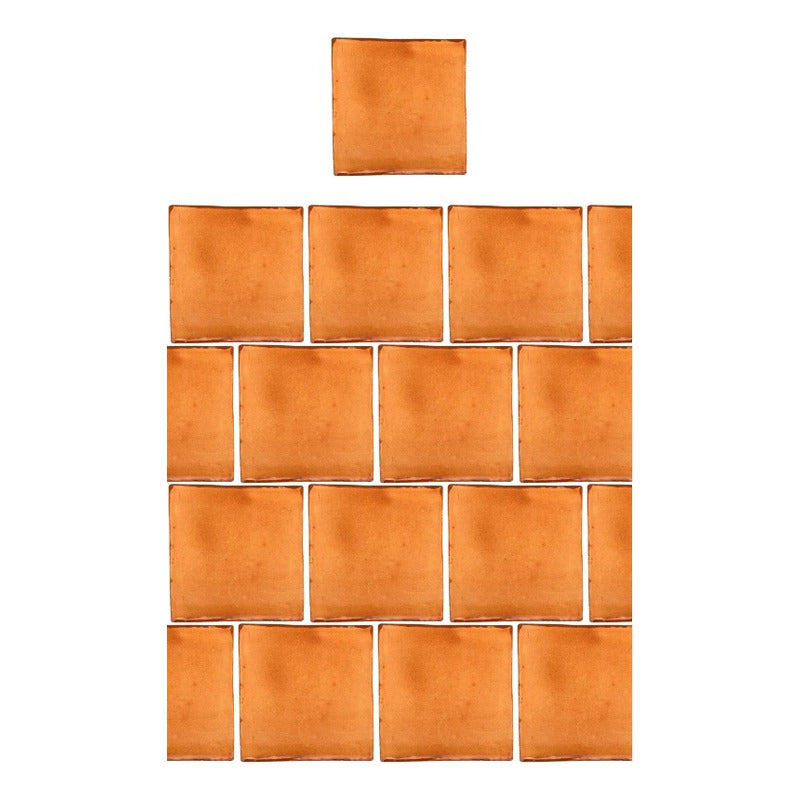 Azulejo 15.5cm Artesanal Talavera Liso 44pz Mostaza S/blanco