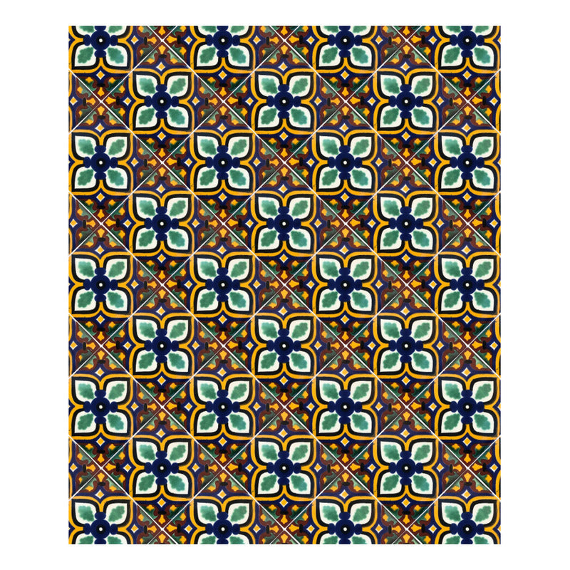 Azulejo 10.5cm Artesanal Tipo Talavera Liso 90pz #acln-46